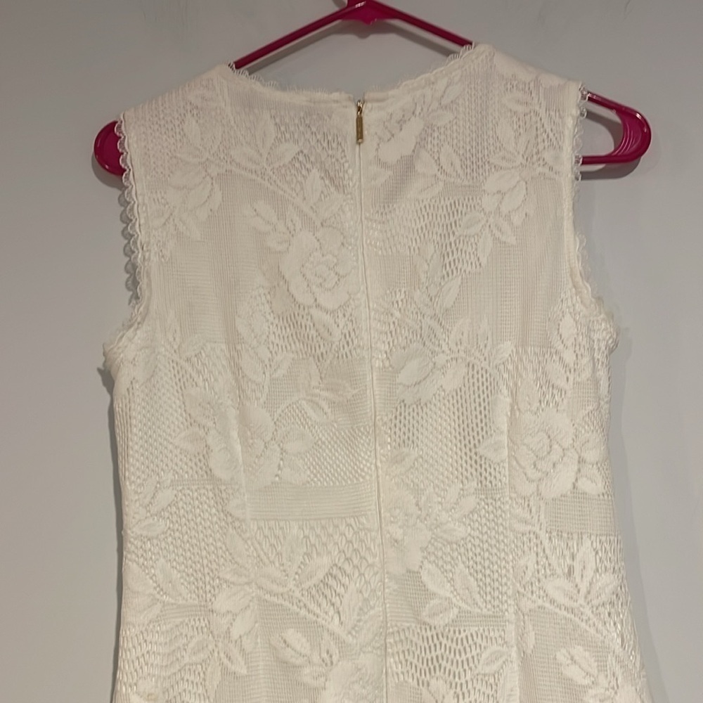 Karl Lagerfeld white sleeveless eyelet shift dress • Size Small - Picture 7 of 9